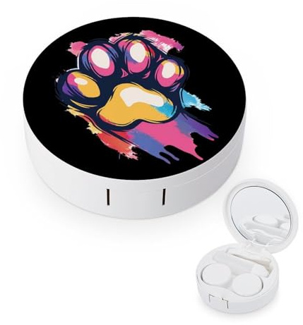 Cat Pawprint Paw LGBT Pride Month Contact Lens Case Box Holder Container Daily Contact Lens Organizer for Travel Daliy Use