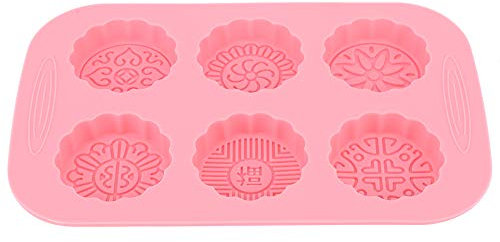 Fockety 6 Slot Stampo Mooncake Fai -da -te, Bakeware in Silicone di Grado Alimentare per Gelati di Sapone per Biscotti di Torte di Luna, Lavastoviglie Riutilizzabile con una Bellissima