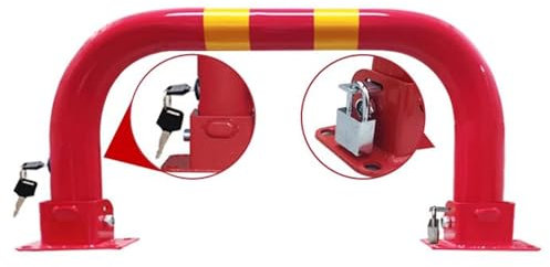 Barriera Parcheggio Barriera Di Parcheggio A Gancio con Doppia Serratura, Palo In Acciaio Ferma Auto, Parcheggi A Portale per Parcheggi Viali Carrabili Garage(60cm/23.6in)