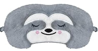 Bradipi Maschera Per Dormire, Simpatici Animali Di Peluche Mascherina Per Dormire, Comodo E Traspirante Mascherina Occhi, Adatto A Bambini, Adulti, Ragazzi, Ragazze, Uomini, Donne(Grigio)