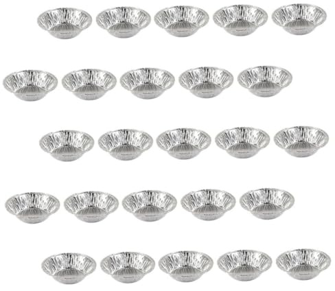 TOBBOMEY 300 pezzi Stampi Crostatine in Alluminio Usa e Getta Teglie da Forno Tart Rotonde per Dolci Muffin e Cupcake Resistente al Calore per Torte Cheesecake e Dessert