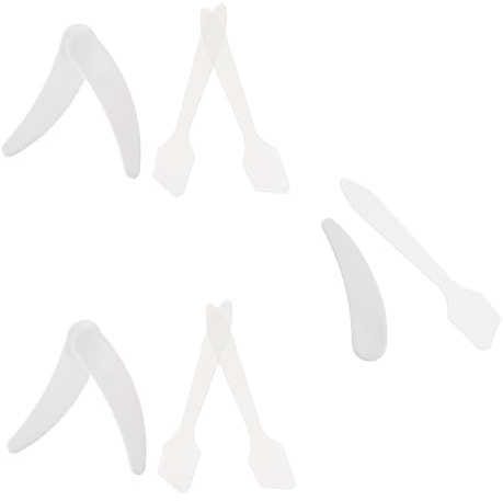 minkissy Set di 10 Spatole in Plastica Pp per Crema Viso, Applicazione Igienica e Dosaggio Cosmetici, Design Compatto per Viaggi e Uso Quotidiano
