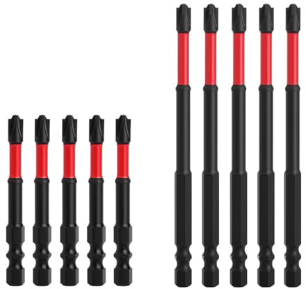 hindraem Jeu d'embouts de tournevis à percussion 1/4 pour disjoncteurs, tournevis cruciforme, foret, jeu d'embouts de à percussion, 10 au total