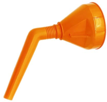PAMINGONO Entonnoir à Essence Flexible Coudé Orange 130 MM Entonnoir Détachable en Plastique Épais pour Voiture et Moto Outil Multifonction de Remplissage Anti-Éclaboussures pour Usage