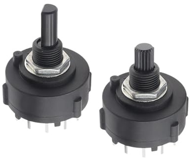 1 x RS26 bandväxel vridbrytare 1 2 3 4 polpositioner 12/6/4/3 PCB-plug-in platta kan väljas justerbar strömbrytare (full axel 15 mm, 2 pol 6)