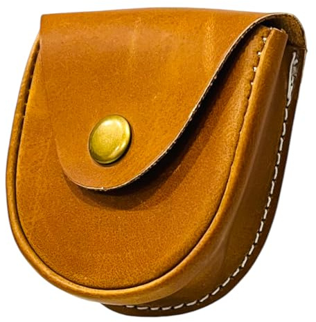Genuine Leather Coin & Valuables Pouch with Belt Loop – Handmade Snap Closure Leather Case for Coins, Keys, Jewellery, Rings, Pocket Watch, Compass & EDC Travel Storage