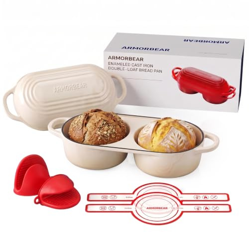 Mini cocotte double pour levain en fonte émaillée Blanc