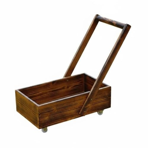 FytStycale Kinder Handwagen aus Holz karbonisiert Kleiner Holz-Transportwagen hohe Tragkraft Holztransportwagen für Kindergarten