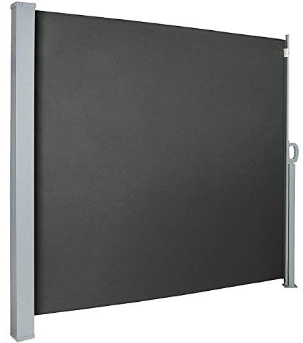 UISEBRT Toldo Lateral Retractil Exterior para Balcón, Terraza, Jardín, 160 x 300 cm, Antracita
