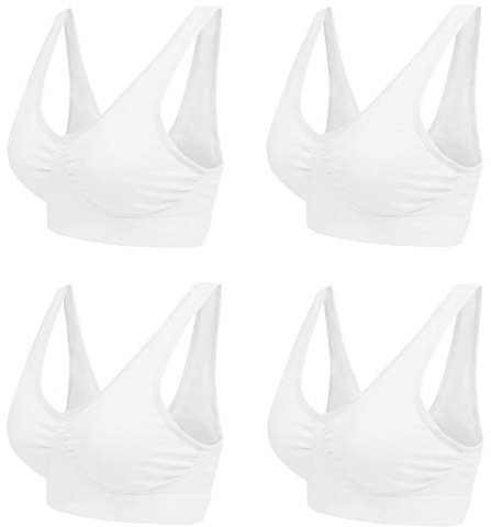Boolavard Ny sömlös sportstil BH magtröja väst komfort stretch bh formkläder, 4 x vit, L