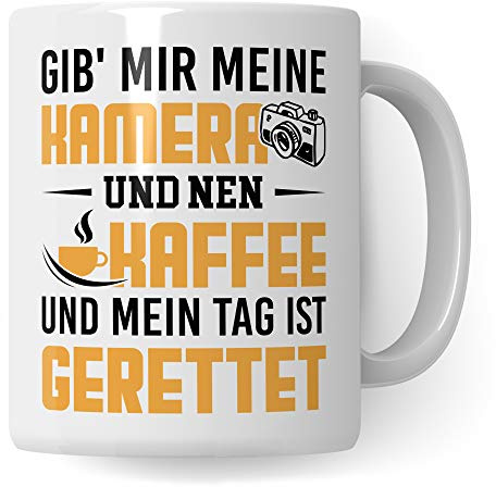 Pagma Druck Fotograf Tasse, Geschenkideen für Fotografen Kaffeebecher, Fotografieren Fotografie Kamera Objektiv Becher, Geschenke für Fotografen Kaffeetasse Kameramann