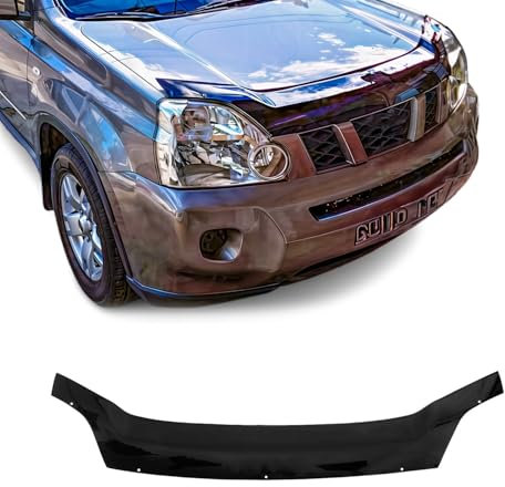 OMAC Motorhaube Deflektor Insektenschutz kompatibel mit Nissan X-Trail 2007-2014 Dunkel