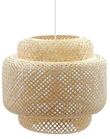 LEDKIA LIGHTING - Nagua Hängeleuchte | Elegantes Design | Aus Bambus für Langlebigkeit | E27 Fassung für Vielseitigkeit | Ideal für Wohnzimmer, Küche, Schlafzimmer, Natürlich, Bambus