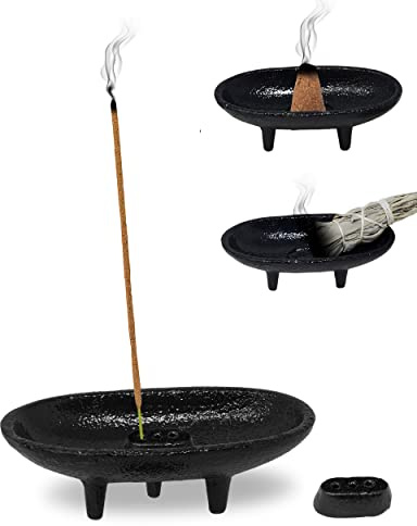 Cast Iron Incense Burner 4 L 2 H, Ideal for smudging, Incense Burning, Ritual Purpose, Decoration etc. (4 L)