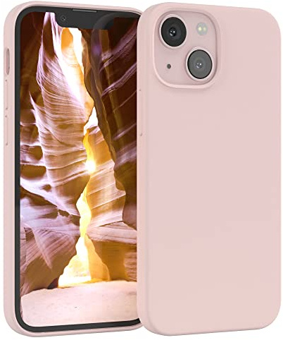 EAZY CASE custodia per cellulare in silicone premium compatibile con iPhone 13 Mini con protezione della fotocamera e rivestimento interno custodia protettiva bumper in Rosa antico