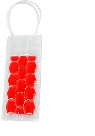 FAMoUsGoods Wine Bucket Chiller Portable Liquor Ice-cold Tool Rapid Wine Bottle Freezer Bag PVC Chilling Cooler Ice Bag Beer Cooling Gel Insulated Ice Bucket (Color : Red)