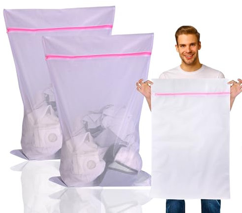 2x XXL Premium Wäschenetz 60x90 cm Set Groß - Netz für Waschmaschine- Wäschesack in verschiedenen Größen - Waschsack & Wäschebeutel mit Reißverschluss
