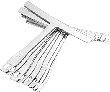 PATIKIL Guitarra Radio Calibre Bajo Cuerda Radio Calibre Cuerda Reparación Herramienta para Guitarra Bajo Configuración Plata Paquete de 9
