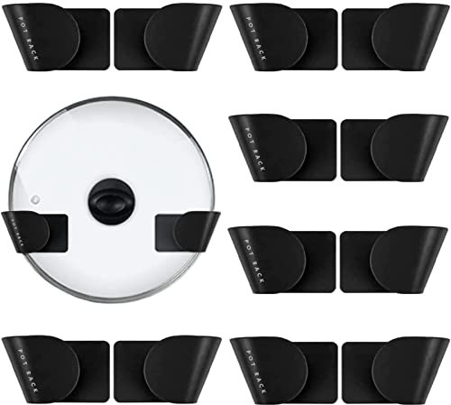 DQZSY Pot Lid Holder 6 Pairs Hanging Pot Lid Organization Lovers, Kitchen Bracket Hanging Holder, Easy Kitchen Adjustable Pot Lid Storage Rack