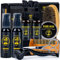 Kit de barbe, Kit Barbe Homme Complet, kit de croissance de barbe avec rouleau à barbe, lot de 2 huiles de croissance de barbe, shampoing à barbe, revitalisant à barbe, brosse à barbe, baume à barb