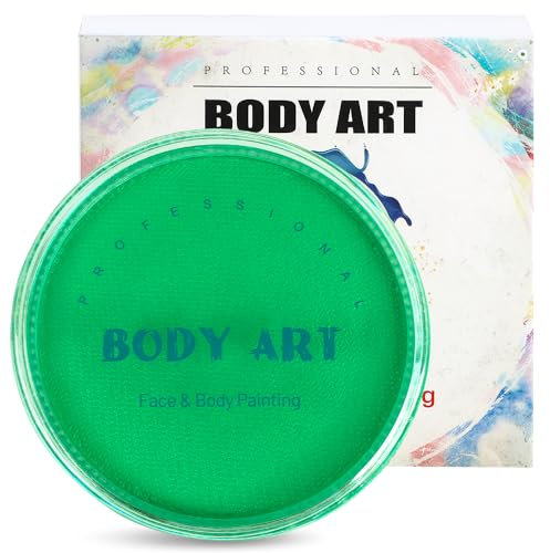 FLYISH DIRECT Profi-Schminke Gesichtsbemalung und Bodypainting, 30g Profi-Aqua Schminke, Wasserbasis Schminke Farben, für Halloween, Fasching, Partys, Grün