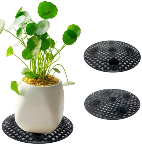 Zeromall växthöjare för krukor inomhus, växtställ, packväxthiss för att förhindra rötter och skador på uteplatsdäck, 30 cm stora slitstarka plastväxtstativ (2 st)
