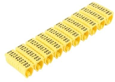 Kabelbeschriftung 100/150 Pcs Kabel Marker Gelb C-Typ Marker Anzahl Tag Label for 2-8mm Draht Netzwerk Kabel Kabel Beschriftung(M-1AS(2.5mm) 100PCS)