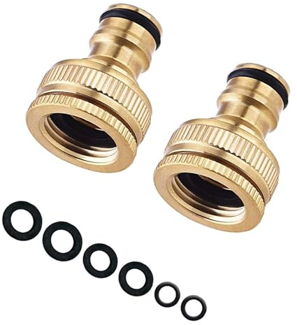 Gartenschlauch-Wasserhahn-Anschluss, Messing-Schlauchkupplungen, 2 in 1 Innengewindehahnverbinder - für Gewinde-Wasserhahn-Adapter, Schlauch-Schnellkupplungen