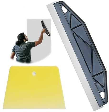 Kit di Strumento per Lisciare Carta da Parati Nero, 2 Pezzi Spatola per Appendere Carta da Parati, Dritto Bordo Vernice Carta da Parati Raschietto, Multiuso Strumento per Prevenire Bolle Applicare