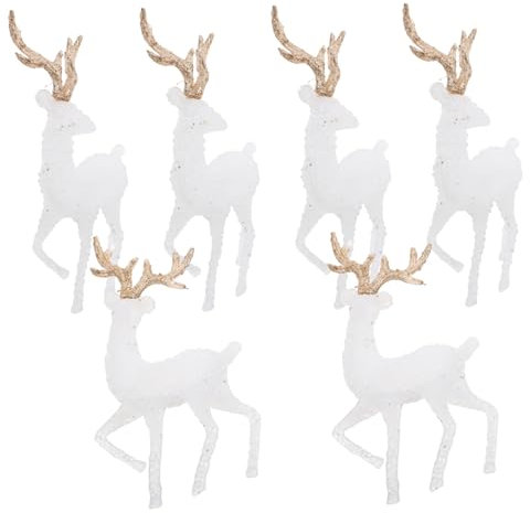STOBOK 6stücke Weihnachts Figuren Kunststoff Elch Statuen Für Tischdekoration Und Festtagsgestaltung Ornamente Für Weihnachten Und Festliche Anlässe