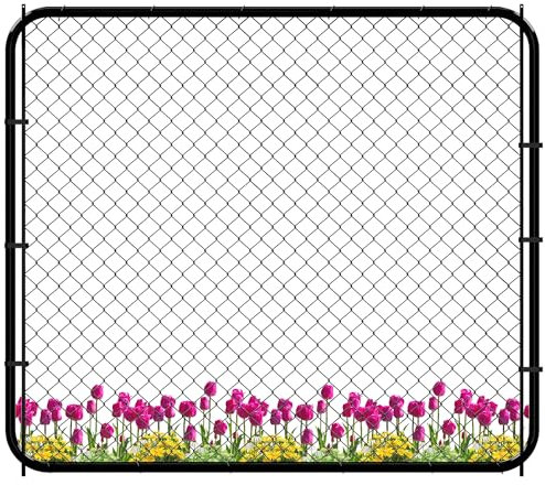 Adjustable Chain Link Fence Gate Kit,Rust-Resistant PVC Coated Garden Gate for Outside,Durable Outdoor Gate for Garden Fence, Pathways, Yards, and Driveways, 26-72 Wide x 5' High