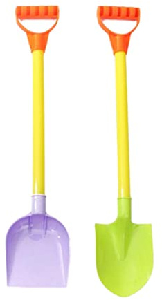 Plastic Sand Shovel Beach Long Handle Spade Snow Gardening Tools for Children 2PCS Random Color, kids snow shovel