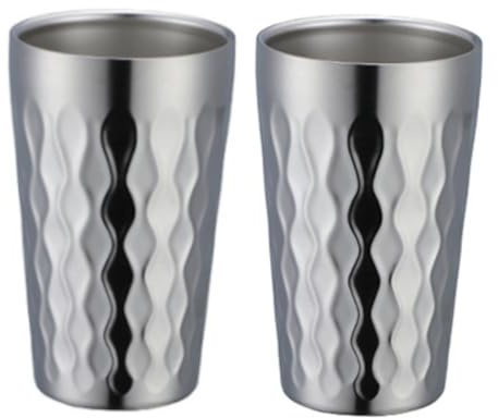 Buyer Star 10oz Edelstahl Becher Set, 2 Stück Doppelwandiger Metallbecher, Silber Vakuum Stapelbar Isolierte Tragbare Trinkbecher Unzerbrechliche Gläser, für Zuhause Outdoor Restaurant