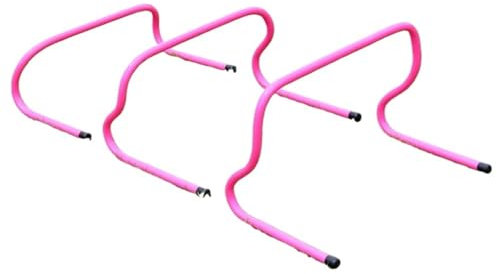 GIYXHU Agility Hürden 6Pcs Soccer Hurdles with Cloth Container Wrapper Football Agility Training Set Outdoor Speed Training Football Accessories 15cm Für den Fußball(Pink 15cm)
