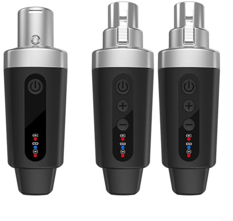 CWOQOCW Convertidor de micrófono inalámbrico XLR Transmisor Receptor Kit 2.4G Sistema de audio digital para micrófonos dinámicos Rango 50M Batería 8-10h (1 en 2)