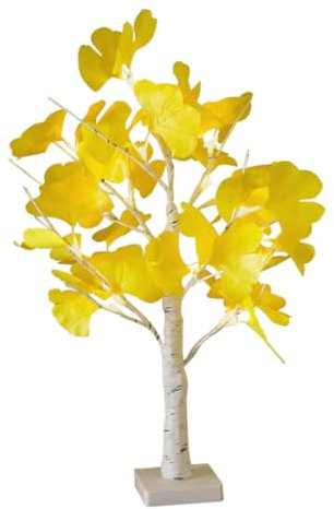HOMSFOU Lámpara de árbol artificial de ginkgo estética para decoración del hogar, hotel, iluminación decorativa única para dormitorio, sala de estar, bodas y fiestas