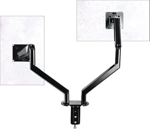 Farini Support de Moniteur pour PC de 10 à 32 Pouces, Double Bras réglable, Support de Bureau pivotant Vesa avec Douille en C, Base de Montage pour écrans d'ordinateur
