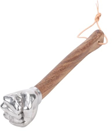 Luqeeg Marteau à Main, Marteau de 13,78 Pouces en Acier Inoxydable Multifonctionnel une Pièce Forgée Martelée Forgée avec Poignée en Bois Antidérapant pour le Jardinage de (Tête de poing)