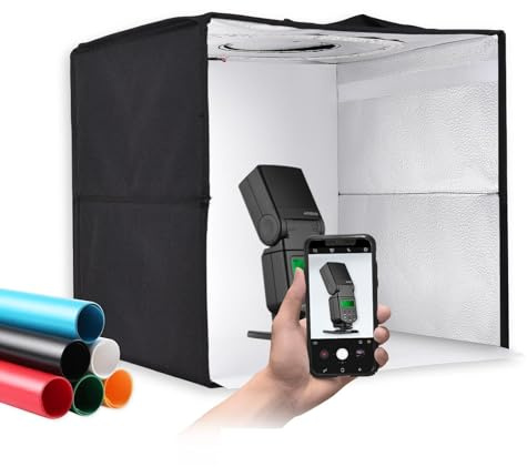 Kavolet Scatola Luminosa Portatile Compatta per Studio Fotografico con Tenda a LED per la Fotografia di Piccoli Prodotti, 180 Perline LED, Regolazione della luminosità a 10 Livelli, Alimentazione (L)