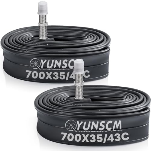 YunSCM 2PCS 35/43-622 28 Zoll/700C Schlauch 700x35C 700x38C 700x40C 700x42C 700x43C TR4A40 Schrader Valve, kompatibel 28 Zoll Fahrradschlauch/E-Fahrrad Schlauch 700x35C/43C