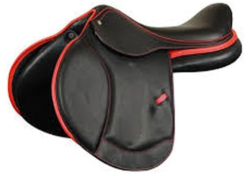 EQUIGEAR Handwerklich hochwertig verarbeiteter Leder-Springsattel für Pferde – Vielseitiger Allzweck-Reitsattel für tägliches Training und Outdoor-Einsatz (15 inches)