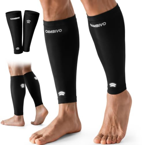 CAMBIVO Medias Compresión Pantorrilla Reflectantes, para Deportes Ciclismo