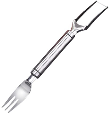 SHINEOFI Affettatrice per Anguria 2 in 1 in Acciaio Inox Forchetta, Utensile Compatto per Tagliare Melone e Frutta, Strumento Pratico per Casa e Campeggio