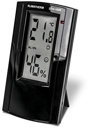 KLIMATHERM Wohnklima-Messgerät DTH 1020-Black, digitales Hygrometer Thermometer, Innentemperatur, Luftfeuchtemesser (1)