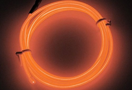 1x Orang (3 Meter) - EL - AMBIENTEBELEUCHTUNG Innenraumbeleuchtung 12Volt + 1x Zigarettenanzünder Lichtleisten Strip Band