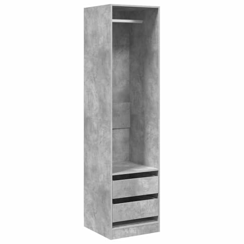 vidaXL Armario con Cajones Contrachapada Casa Hogar Bricolaje Decoración Diseño Estilo Mobiliario Mueble Ropero Guardarropa 50x50x200cm Gris Hormigón