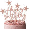iZoeL 2 Set Oro Champagne Compleanno Torta Topper, Buon Compleanno Stella Decorazione Della Torta per Ragazza, Donne Feste di Compleanno
