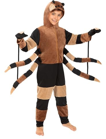 Funidelia | Maskeraddräkt Spindel för flicka och pockje Djur, Halloween, Skräckfilmer - Maskeraddräkt för barn och roliga tillbehör för fester, karneval och Halloween - Storlek 122-134 cm - Svart