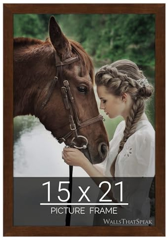 wallsthatspeak 15x21 Mocha Walnut Picture Frame for Puzzles Posters Photos or Artwork