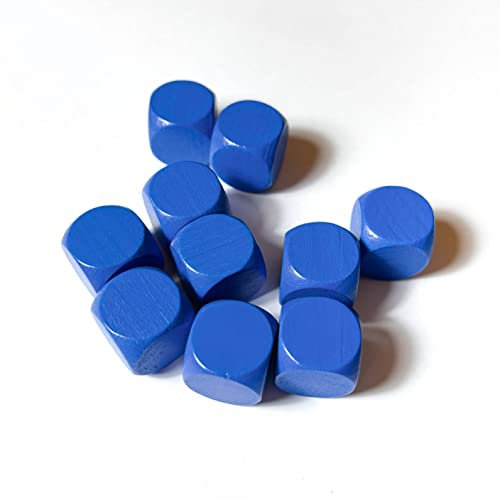 Spieltz XXL: Große Blanko Würfel aus Holz für Brettspiele, blau, extra groß (20 mm), BES. für XL-Spiele, Senioren, kleine Kinder, Menschen mit Motorik-Problem. Made in Germany (Blau, 10 Würfel)